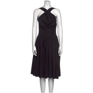Sophie Theallet Black Halter Neck Midi A-Line Dress Size 8
